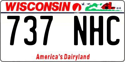 WI license plate 737NHC