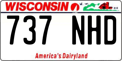 WI license plate 737NHD