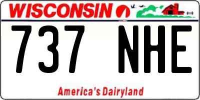 WI license plate 737NHE