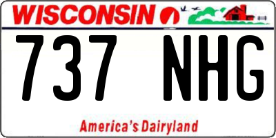 WI license plate 737NHG