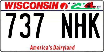 WI license plate 737NHK