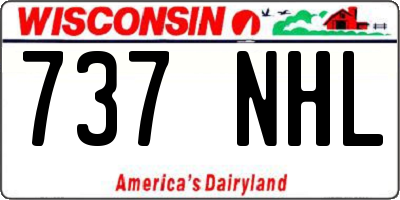 WI license plate 737NHL