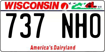 WI license plate 737NHO