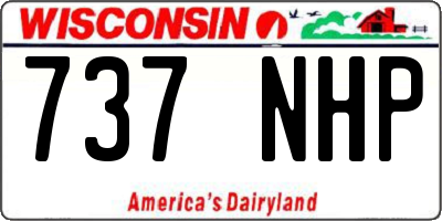 WI license plate 737NHP