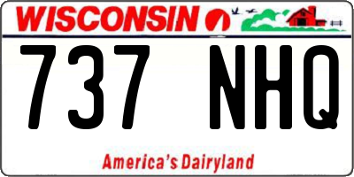 WI license plate 737NHQ