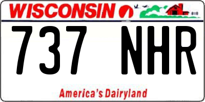 WI license plate 737NHR