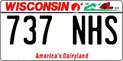 WI license plate 737NHS
