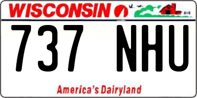 WI license plate 737NHU