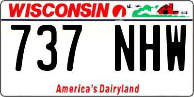 WI license plate 737NHW