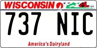 WI license plate 737NIC