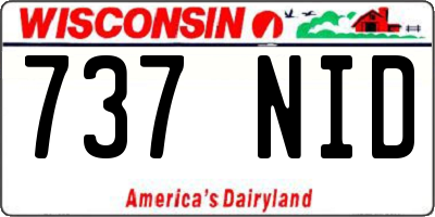 WI license plate 737NID