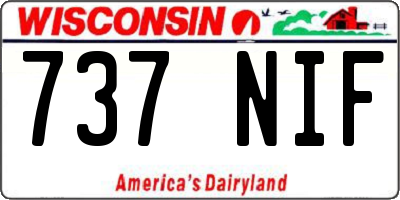 WI license plate 737NIF