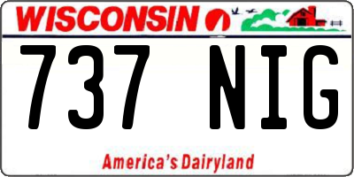 WI license plate 737NIG