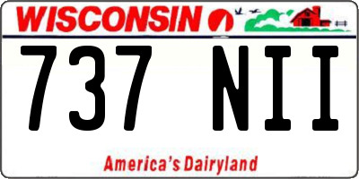 WI license plate 737NII