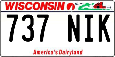 WI license plate 737NIK