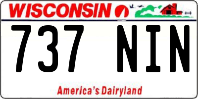 WI license plate 737NIN