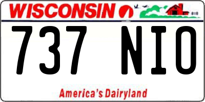 WI license plate 737NIO