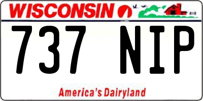 WI license plate 737NIP