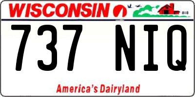 WI license plate 737NIQ