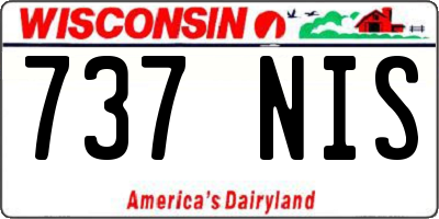 WI license plate 737NIS
