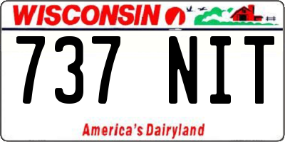 WI license plate 737NIT