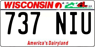 WI license plate 737NIU