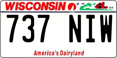 WI license plate 737NIW