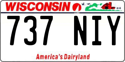 WI license plate 737NIY