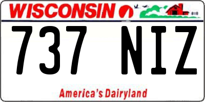 WI license plate 737NIZ