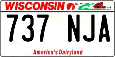 WI license plate 737NJA