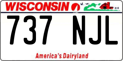 WI license plate 737NJL