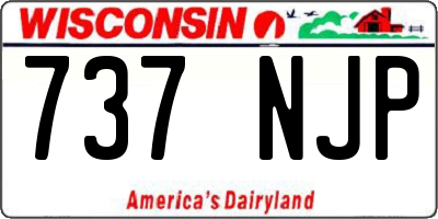 WI license plate 737NJP