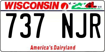 WI license plate 737NJR