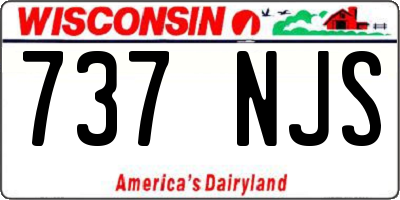 WI license plate 737NJS