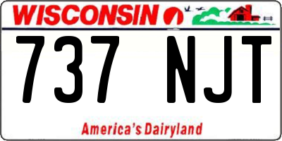 WI license plate 737NJT