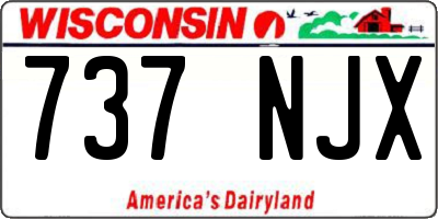 WI license plate 737NJX