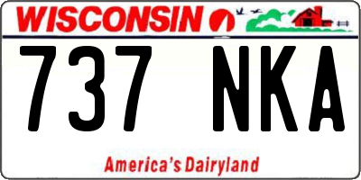 WI license plate 737NKA