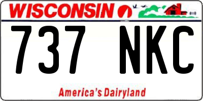WI license plate 737NKC