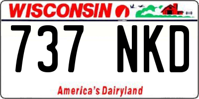 WI license plate 737NKD