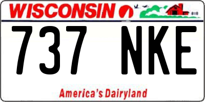 WI license plate 737NKE