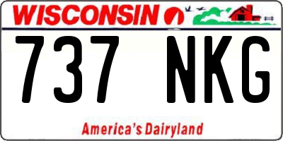 WI license plate 737NKG