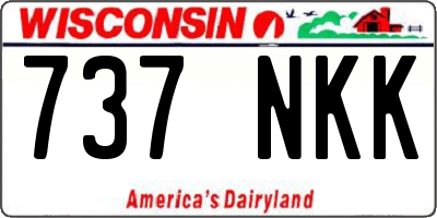 WI license plate 737NKK