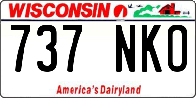 WI license plate 737NKO