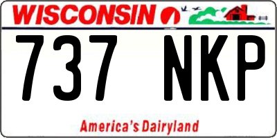 WI license plate 737NKP