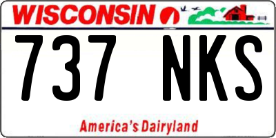 WI license plate 737NKS