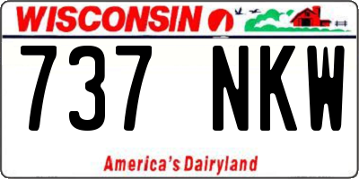 WI license plate 737NKW