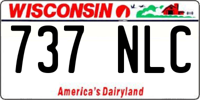 WI license plate 737NLC