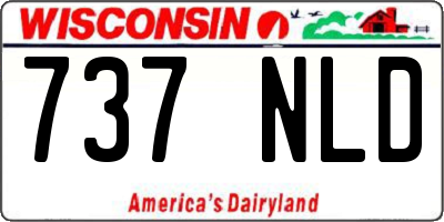 WI license plate 737NLD