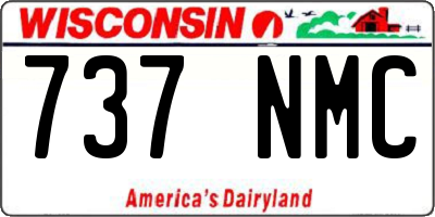 WI license plate 737NMC
