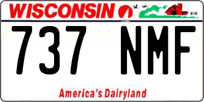 WI license plate 737NMF